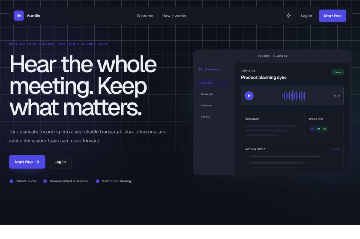 AI Meeting Intelligence System interface preview